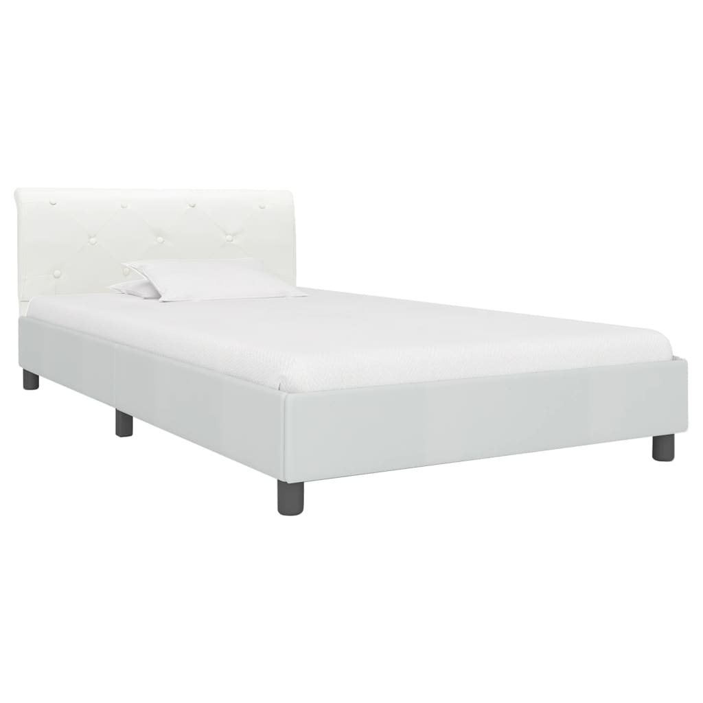 Cadre de lit Blanc Similicuir 100 x 200 cm - XIOS