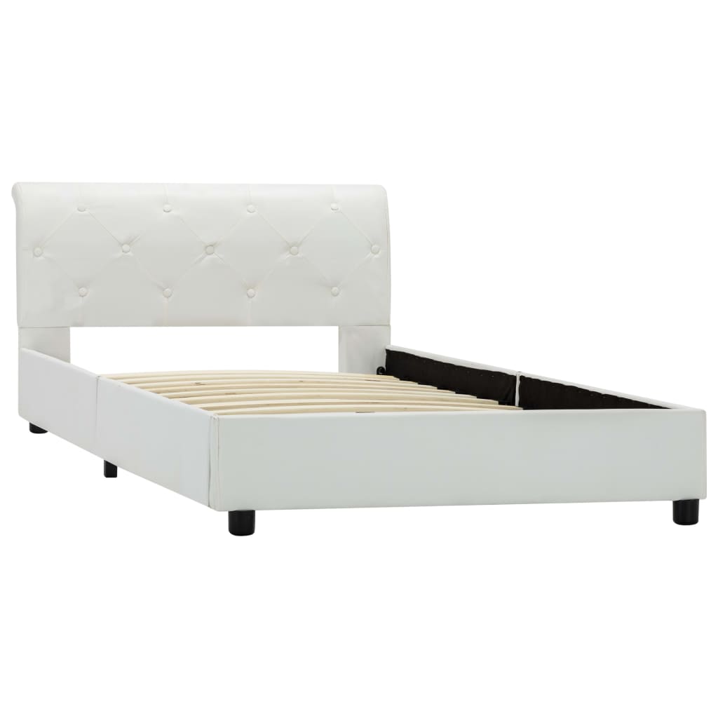 Cadre de lit Blanc Similicuir 100 x 200 cm - XIOS