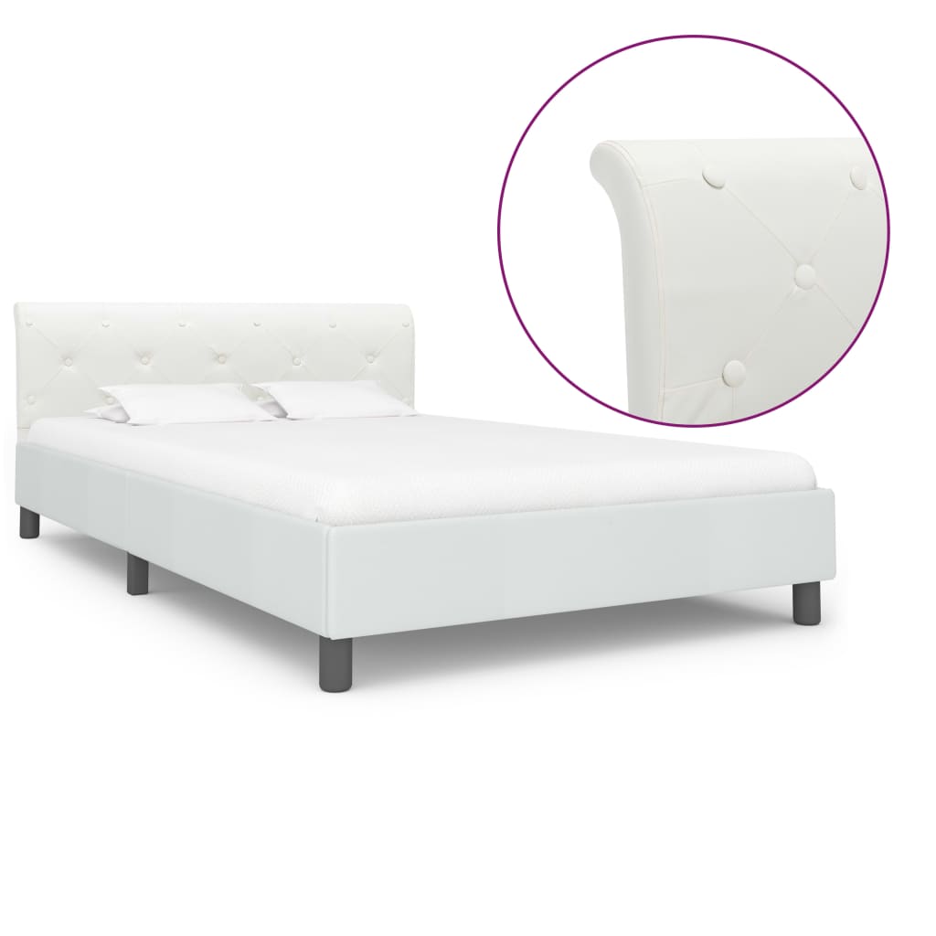 Cadre de lit sans matelas blanc similicuir 120x200 cm - XIOS