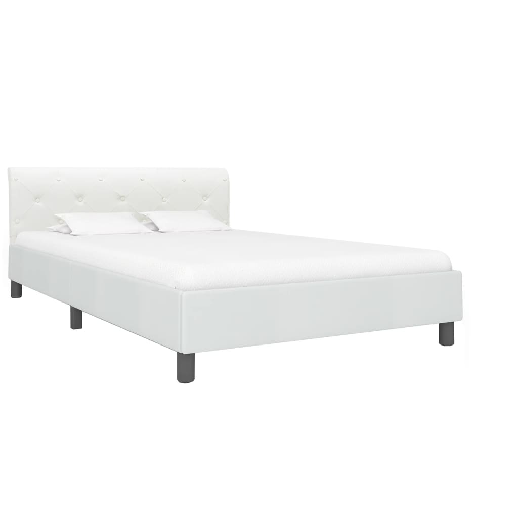 Cadre de lit sans matelas blanc similicuir 140x200 cm - XIOS