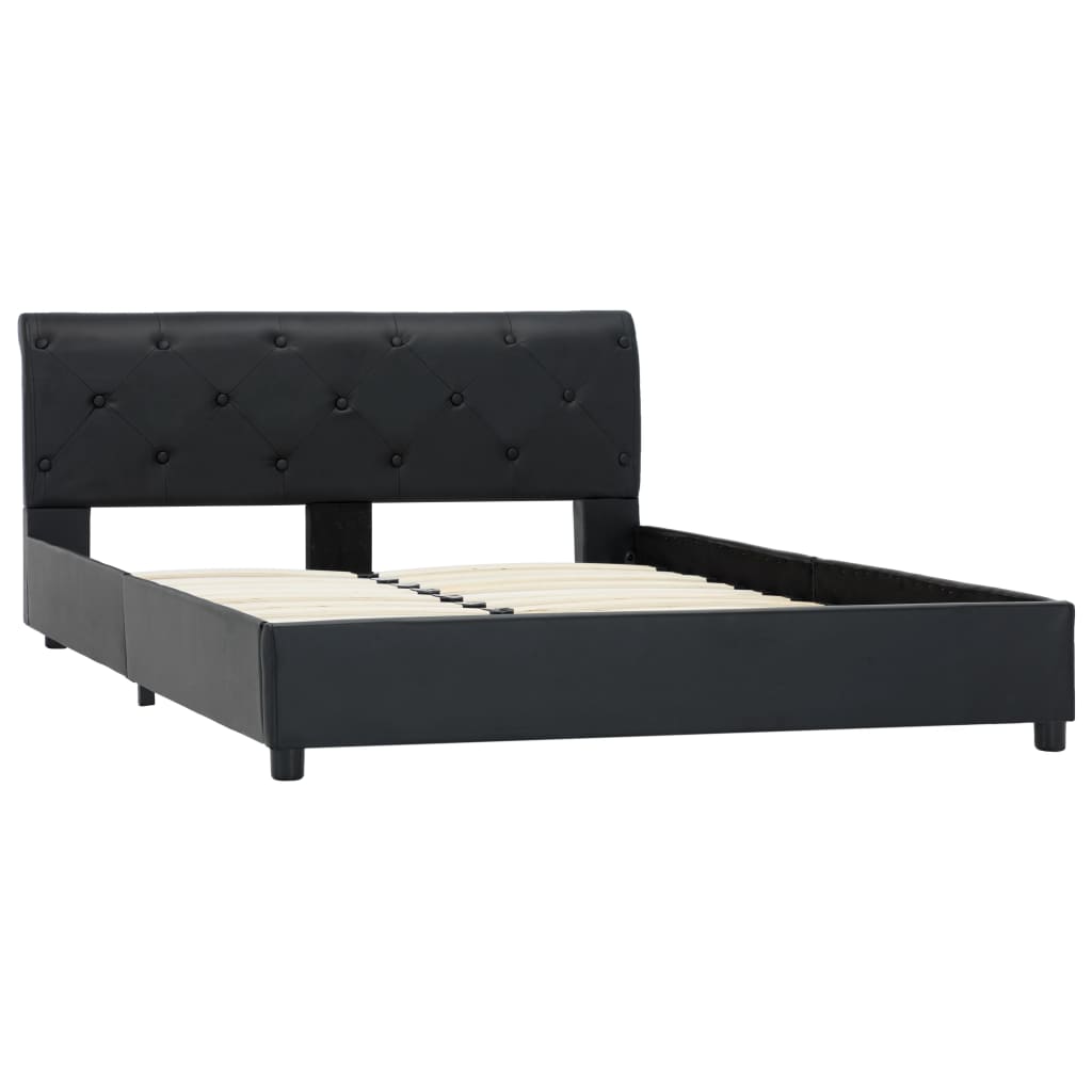 Cadre de lit sans matelas noir similicuir 120x200 cm - XIOS