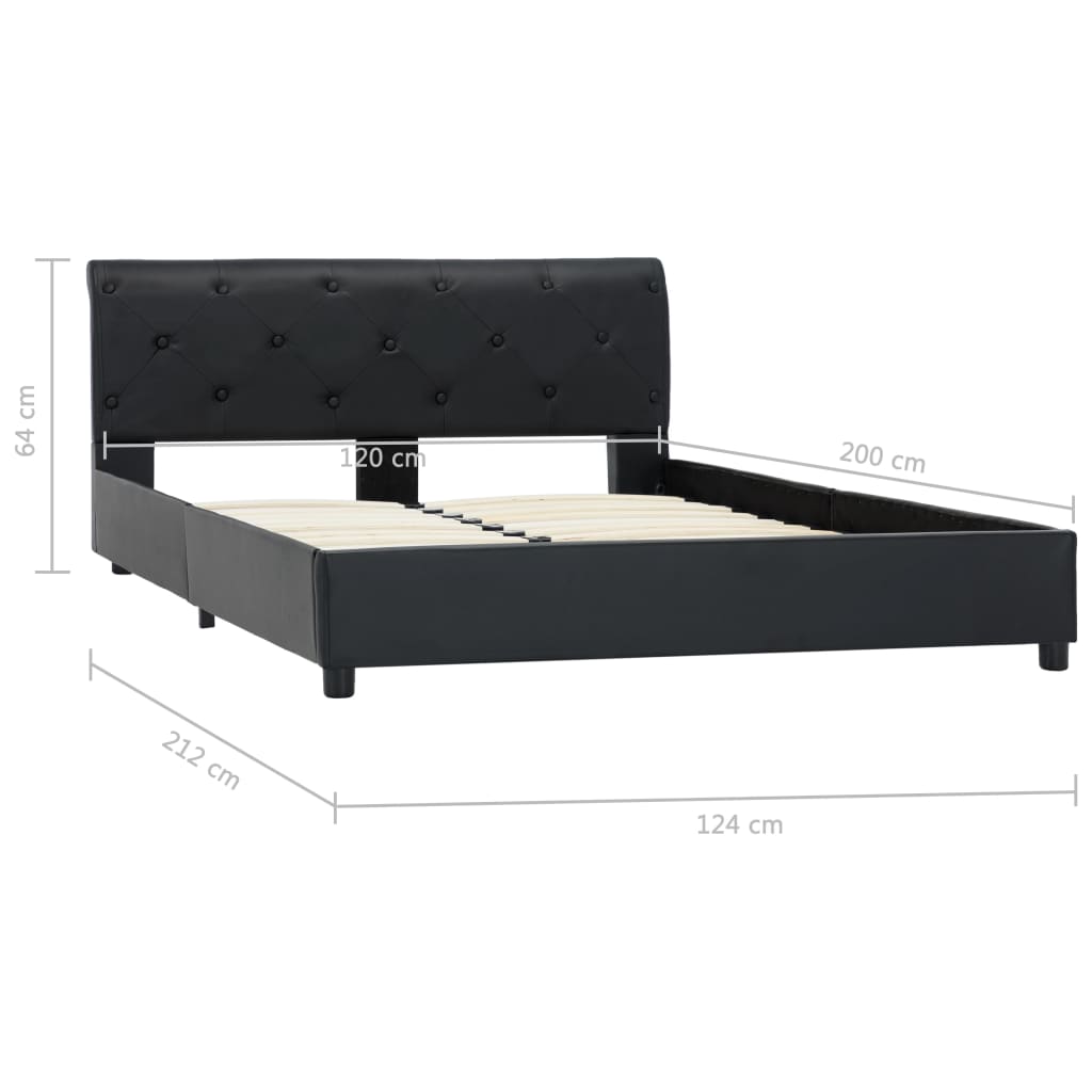 Cadre de lit sans matelas noir similicuir 120x200 cm - XIOS