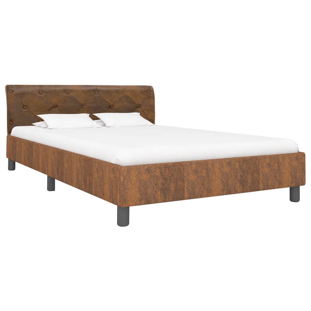 Cadre de lit Marron Similicuir daim 140 x 200 cm - XIOS