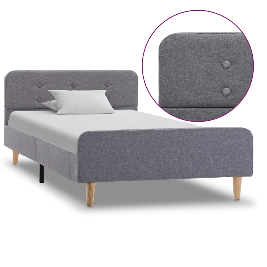 Cadre de lit sans matelas gris clair tissu 90x200 cm - XIOS