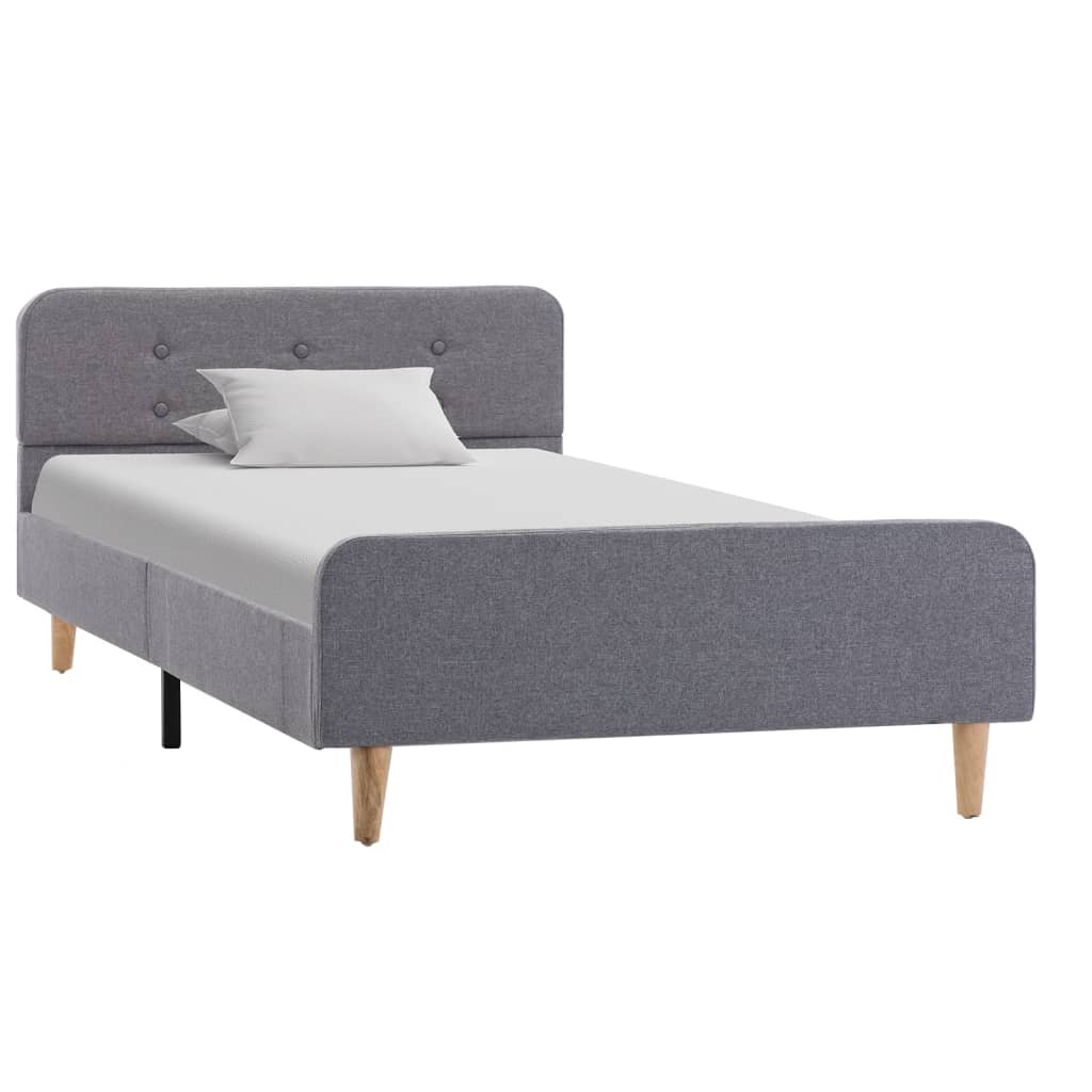Cadre de lit sans matelas gris clair tissu 90x200 cm - XIOS