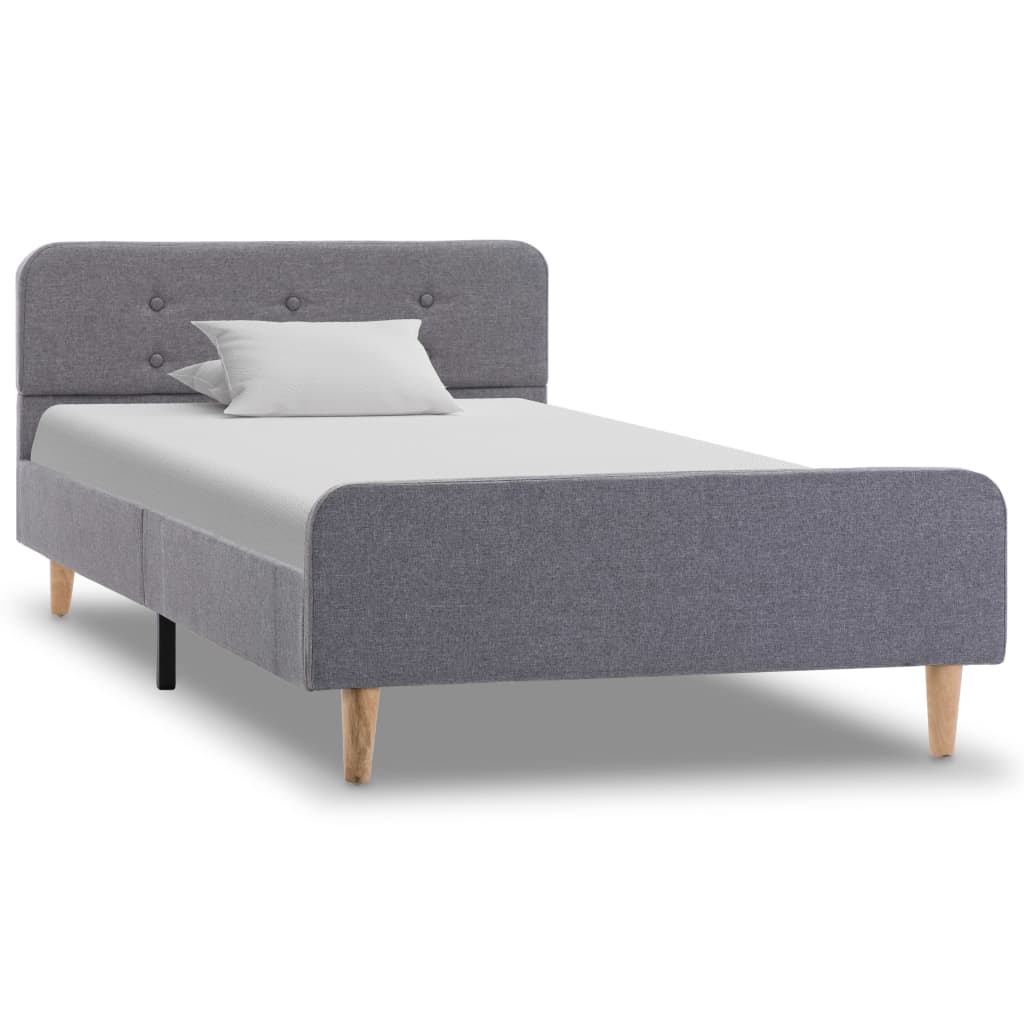 Cadre de lit sans matelas gris clair tissu 90x200 cm - XIOS