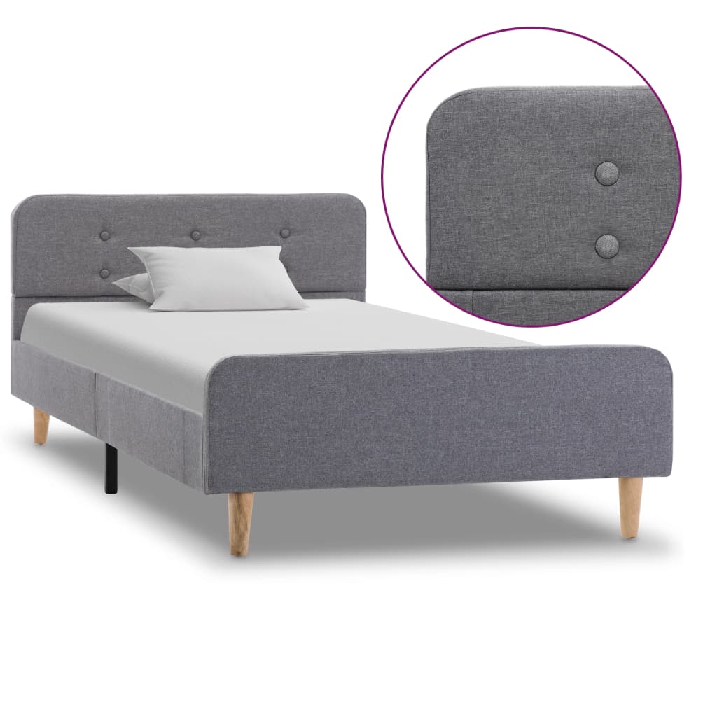 Cadre de lit Gris clair Tissu 100 x 200 cm - XIOS