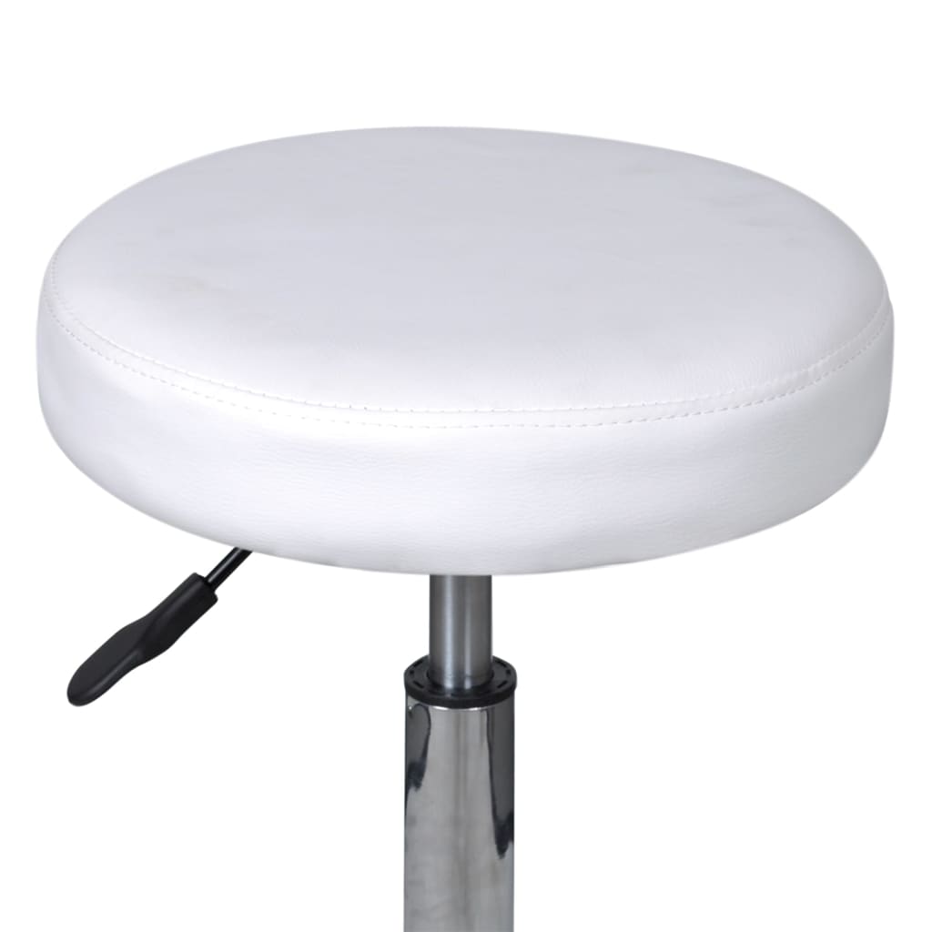 Tabourets de bureau lot de 2 Blanc 35,5x84 cm Similicuir