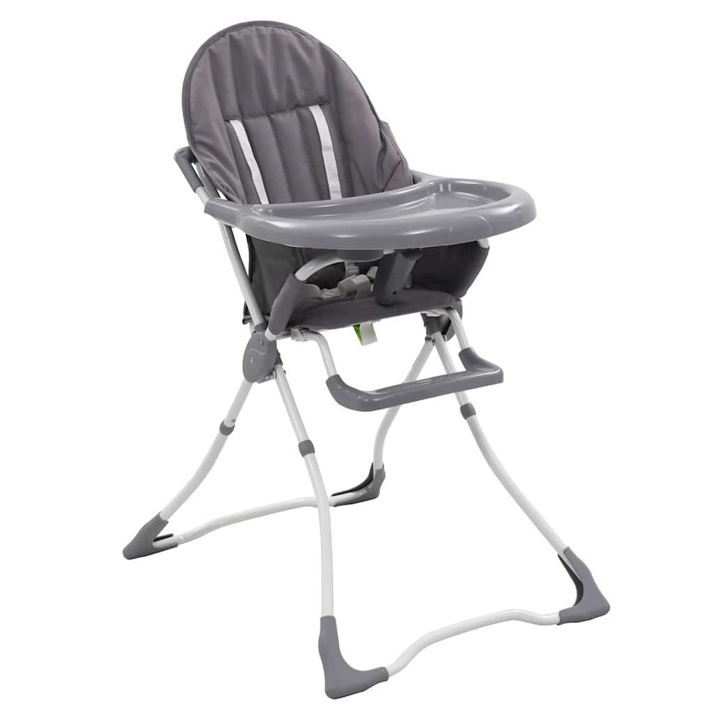 Chaise haute pour bébé Gris et blanc Chaises pour enfants vidaXL