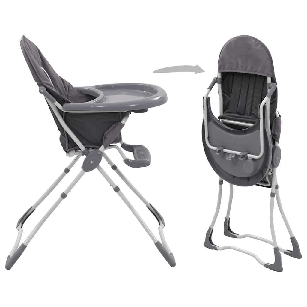 Chaise haute pour bébé Gris et blanc Chaises pour enfants vidaXL
