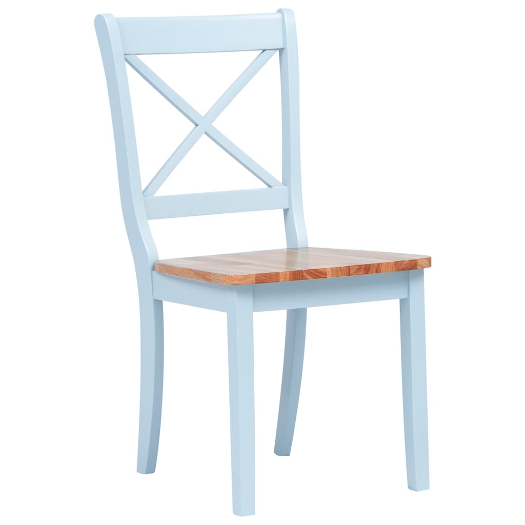 Chaises à manger lot de 6 gris et bois clair bois hévéa massif - XIOS