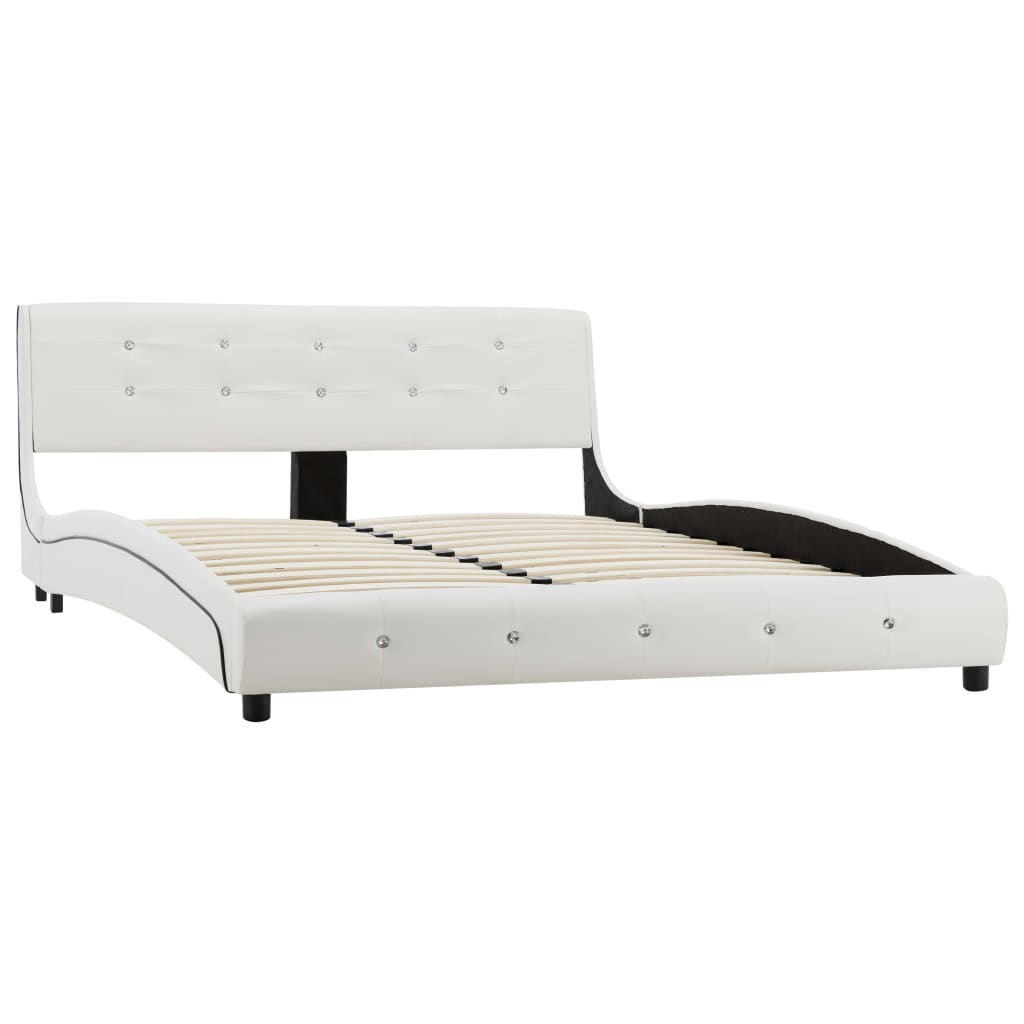 Lit avec matelas Blanc Similicuir 140x200 cm - XIOS