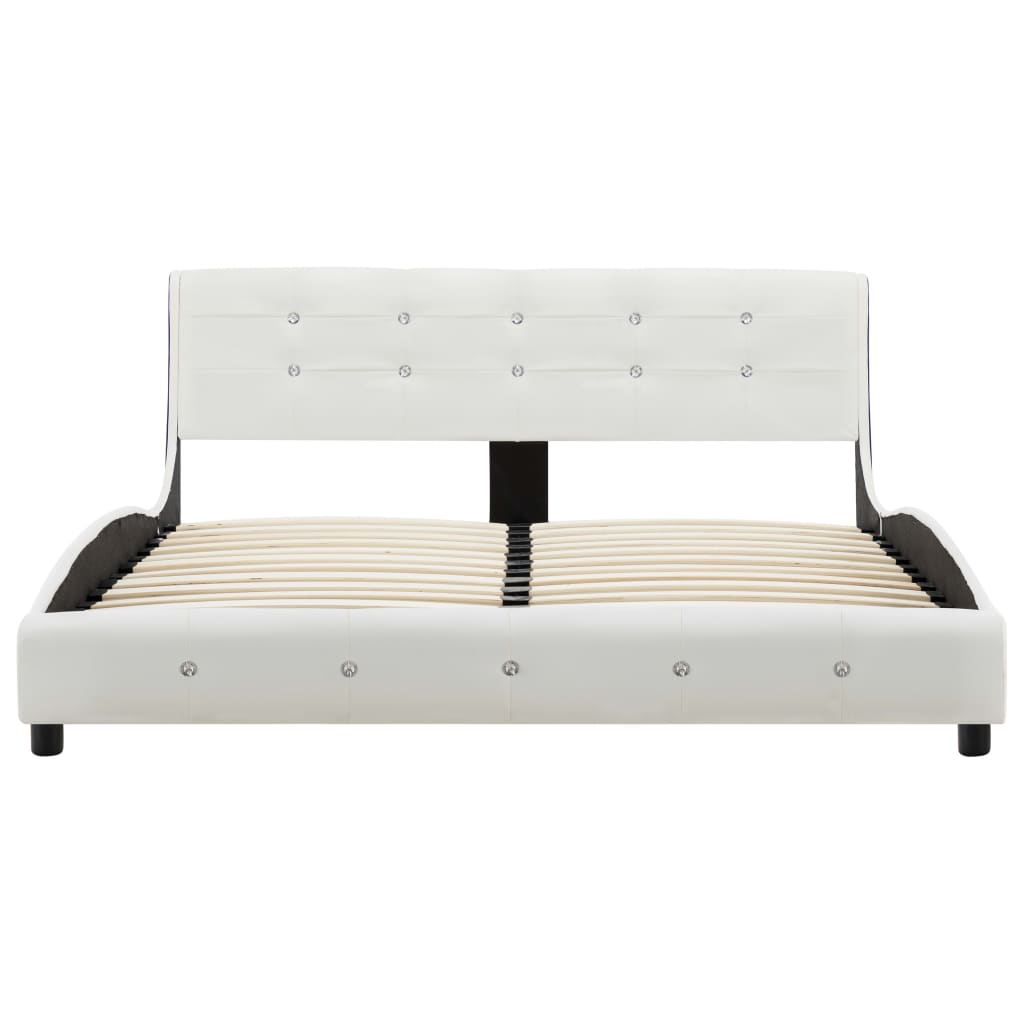 Lit avec matelas Blanc Similicuir 140x200 cm - XIOS