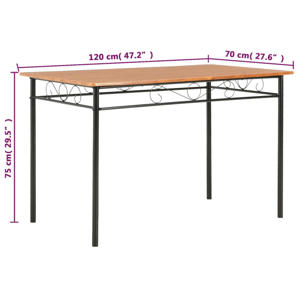 Table à manger Marron 120x70x75 cm MDF - XIOS