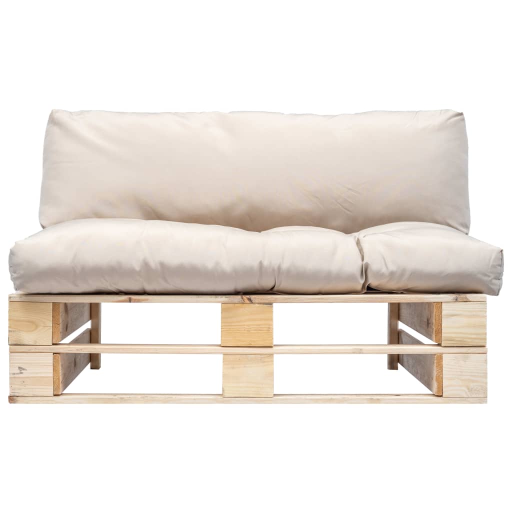 Canapé de jardin palette avec coussins sable Pinède Canapés de jardin vidaXL