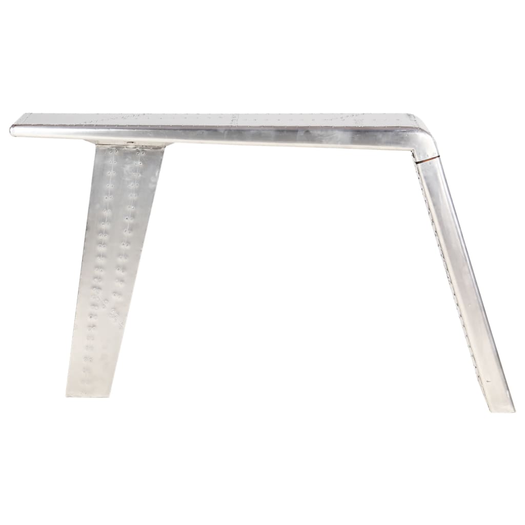Bureau style avion Argenté 112x50x76 cm Métal Bureaux vidaXL   