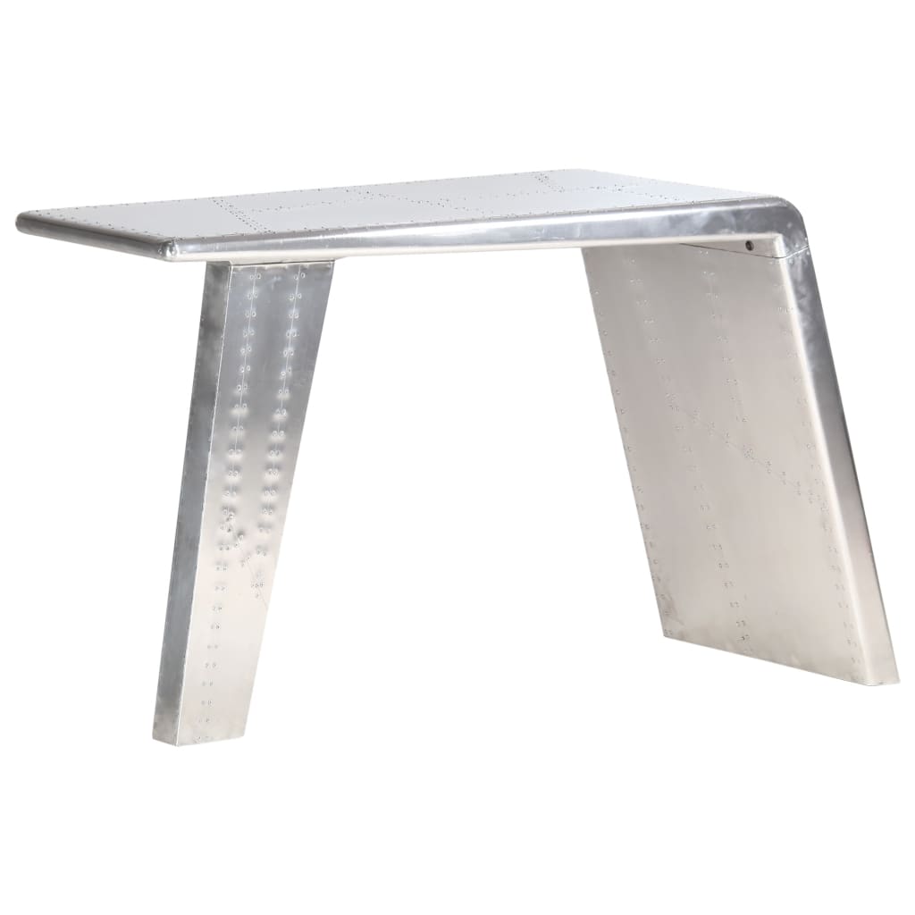 Bureau style avion Argenté 112x50x76 cm Métal Bureaux vidaXL   