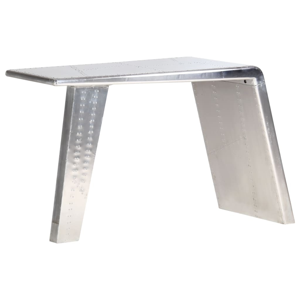 Bureau style avion Argenté 112x50x76 cm Métal Bureaux vidaXL   