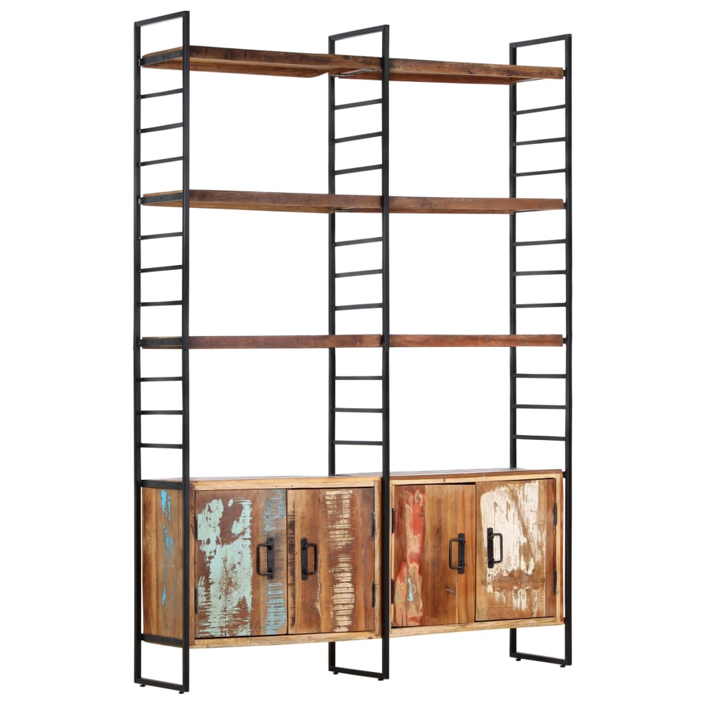 Bibliothèque 4 niveaux 124x30x180cm Bois solide de récupération - XIOS