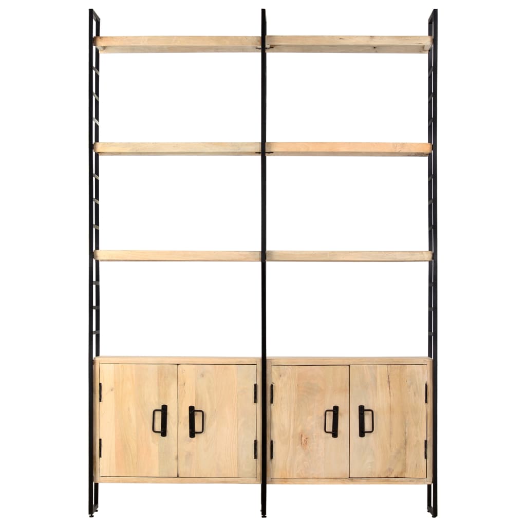 Bibliothèque à 4 niveaux 124x30x180 cm Bois de manguier massif - XIOS