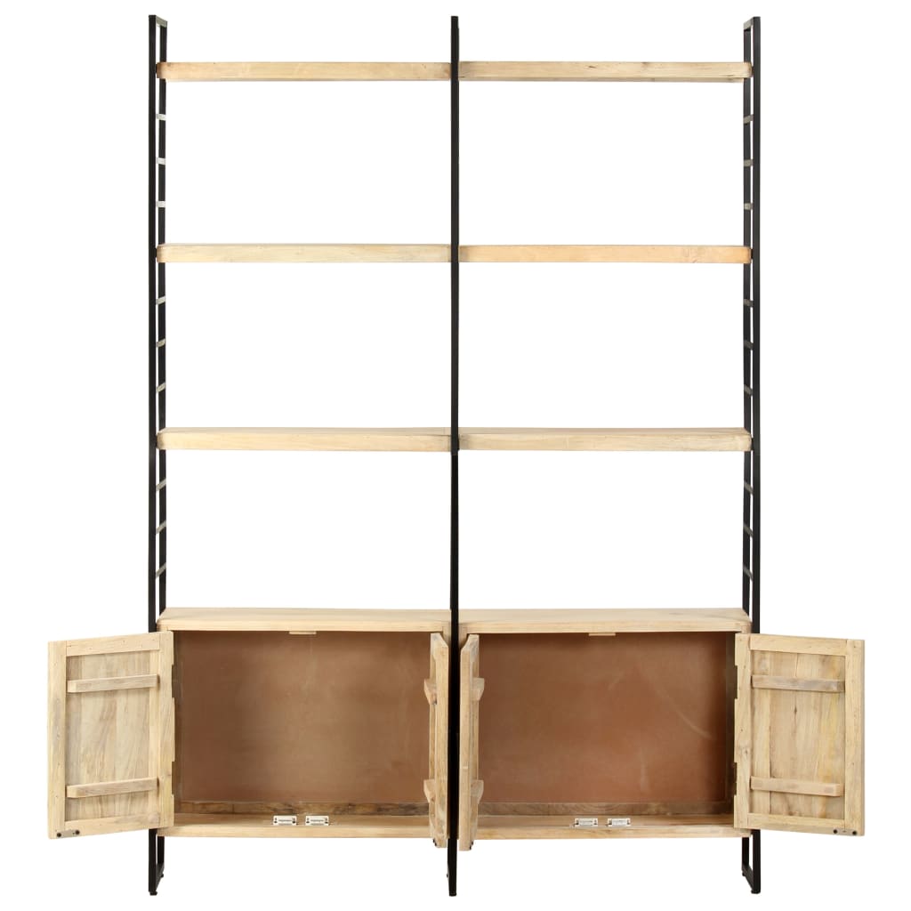 Bibliothèque à 4 niveaux 124x30x180 cm Bois de manguier massif - XIOS