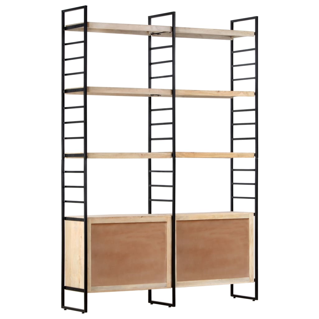 Bibliothèque à 4 niveaux 124x30x180 cm Bois de manguier massif - XIOS