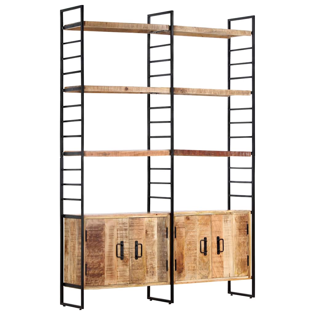 Bibliothèque à 4 niveaux 124x30x180 cm Bois de manguier brut