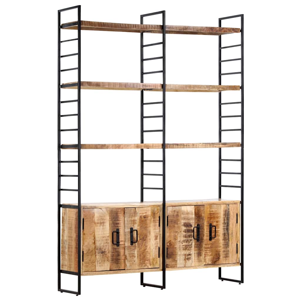 Bibliothèque à 4 niveaux 124x30x180 cm Bois de manguier brut