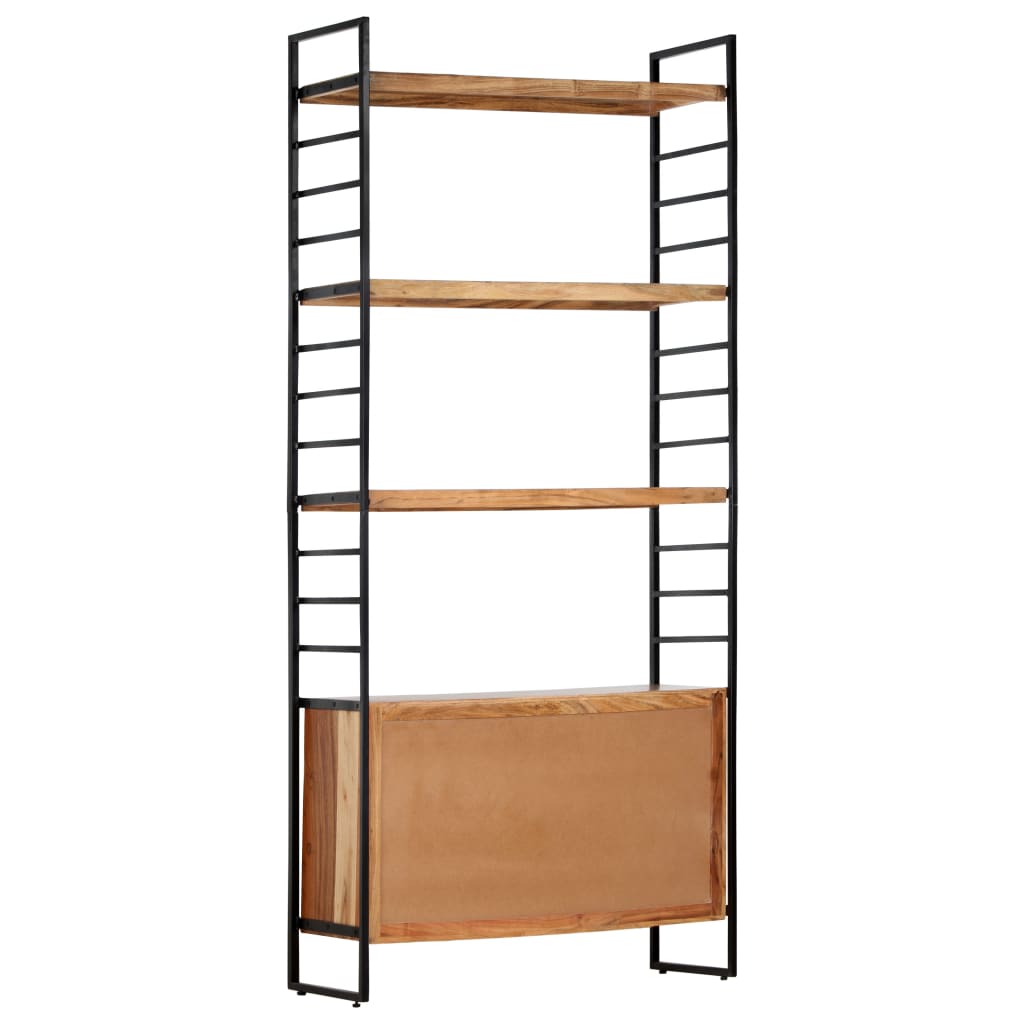 Bibliothèque à 4 niveaux 80x30x180 cm Bois d'acacia massif - XIOS