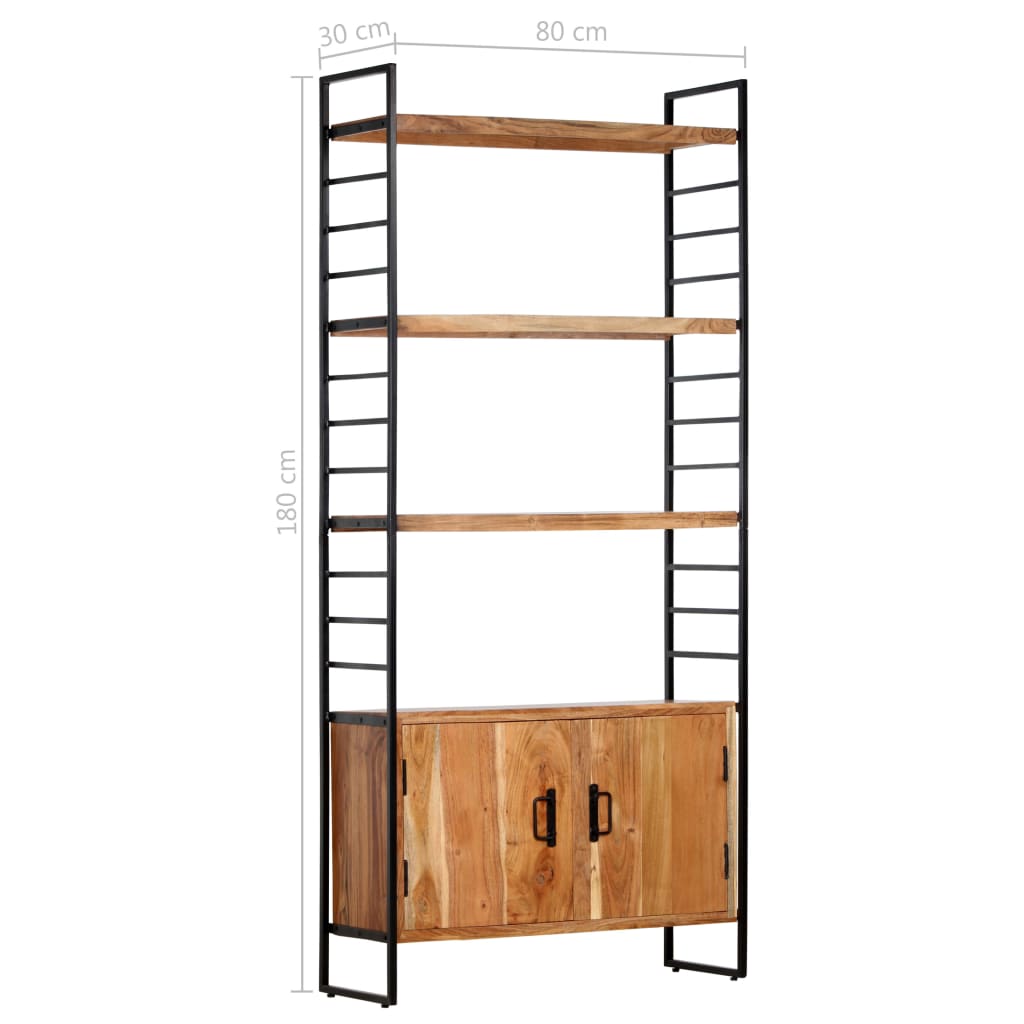 Bibliothèque à 4 niveaux 80x30x180 cm Bois d'acacia massif - XIOS
