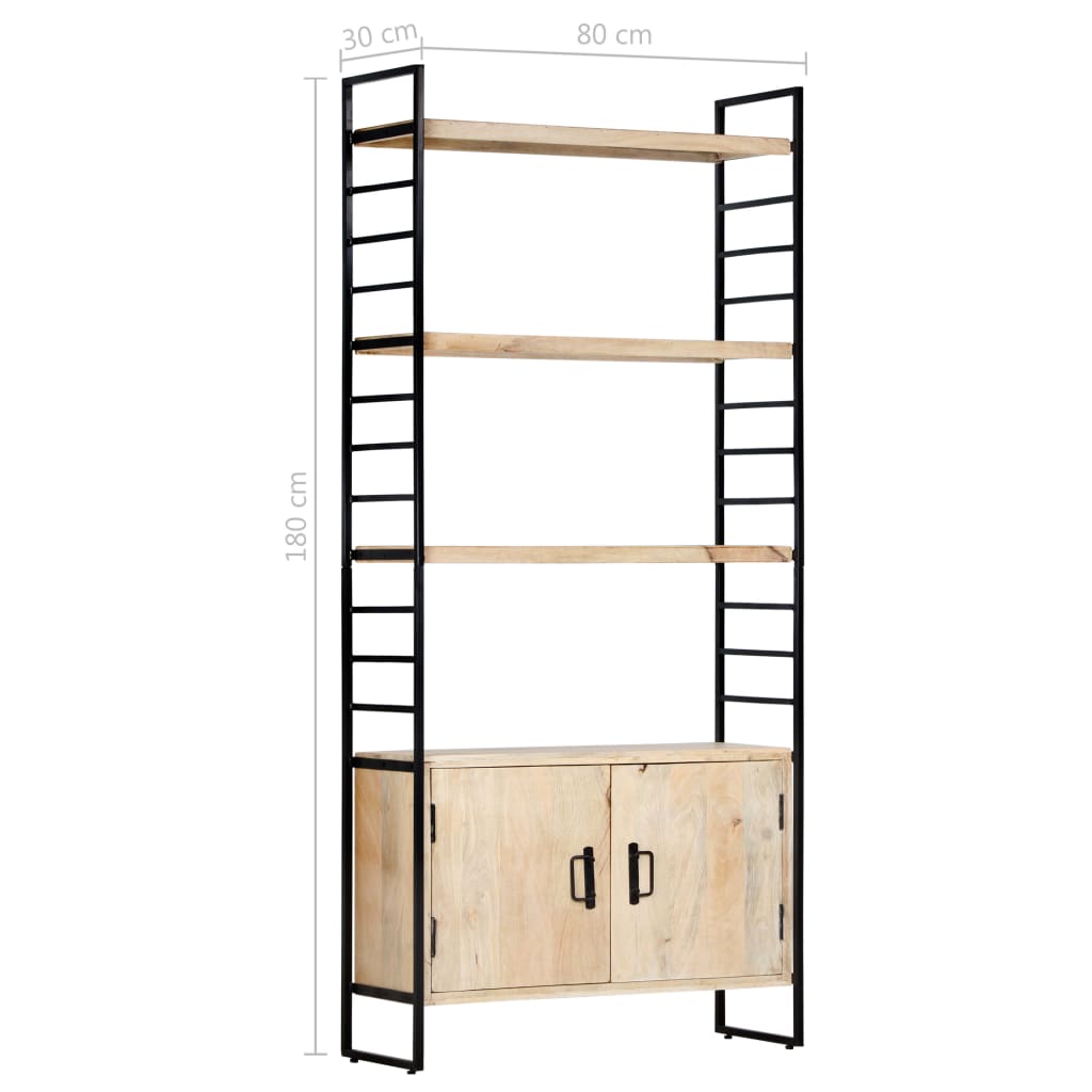 Bibliothèque à 4 niveaux 80x30x180 cm Bois de manguier massif - XIOS