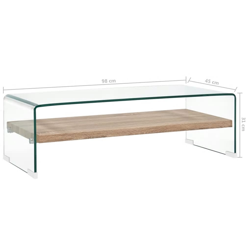 Table basse Clair 98x45x31 cm Verre trempé - XIOS