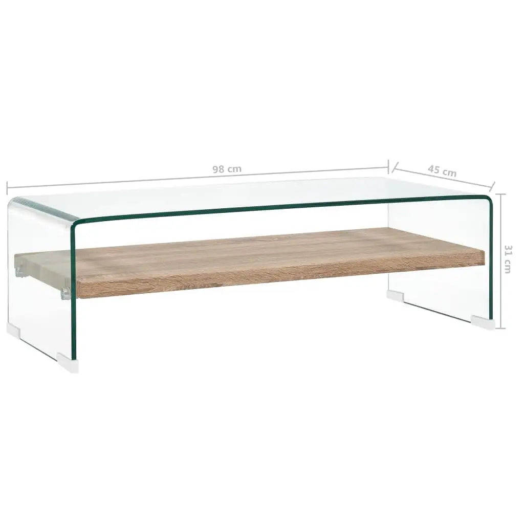 Table basse Clair 98x45x31 cm Verre trempé - XIOS