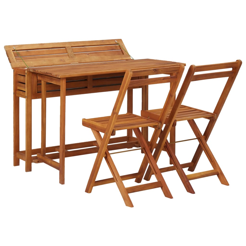 Table à jardinière et 2 chaises de bistro bois d'acacia massif - XIOS