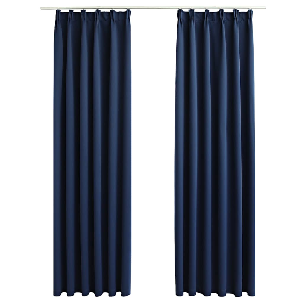 Rideaux occultants avec crochets 2 pcs Bleu 140x245 cm Rideaux vidaXL
