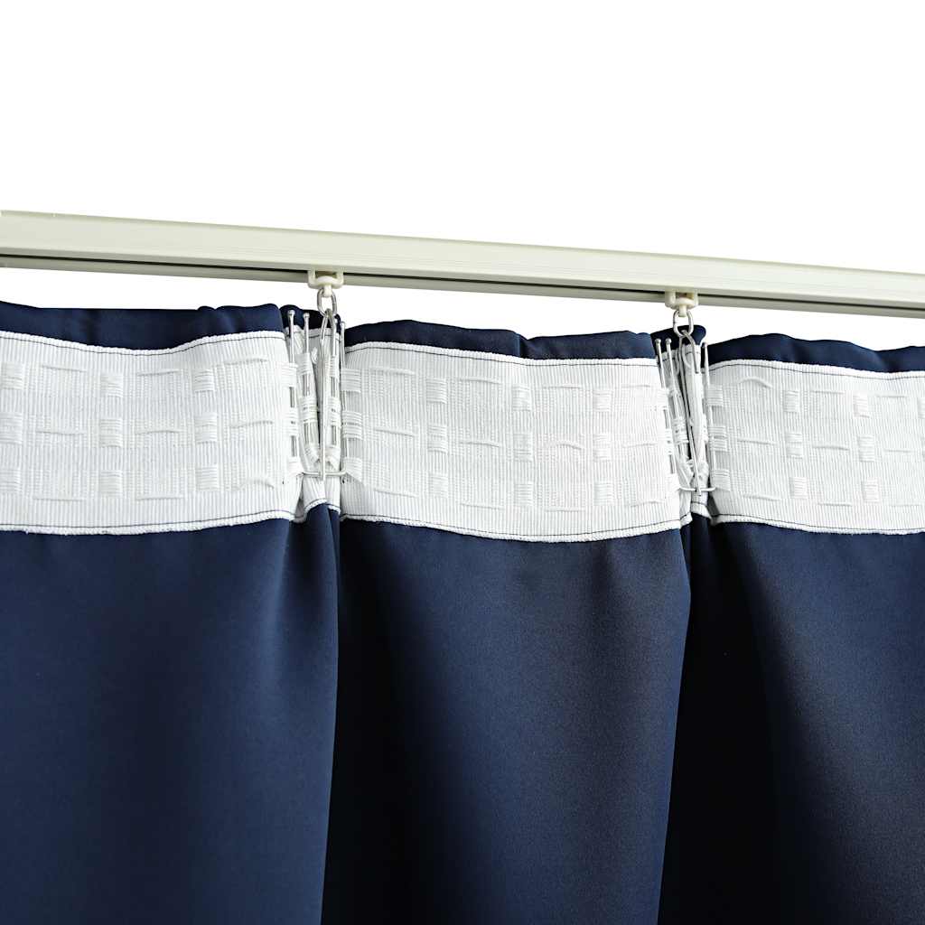 Rideaux occultants avec crochets 2 pcs Bleu 140x245 cm Rideaux vidaXL