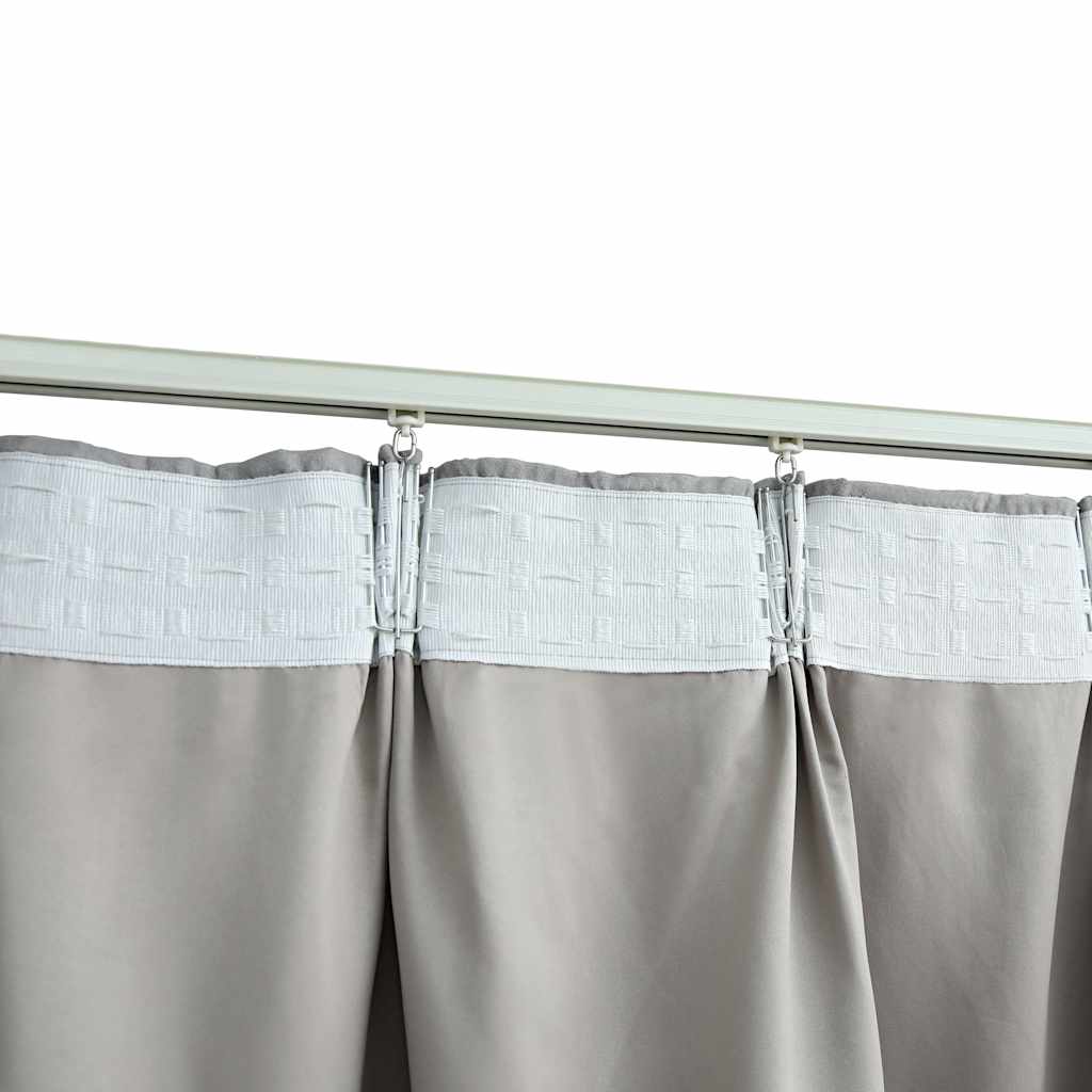 Rideaux occultants avec crochets 2 pcs Gris 140x175 cm Rideaux vidaXL