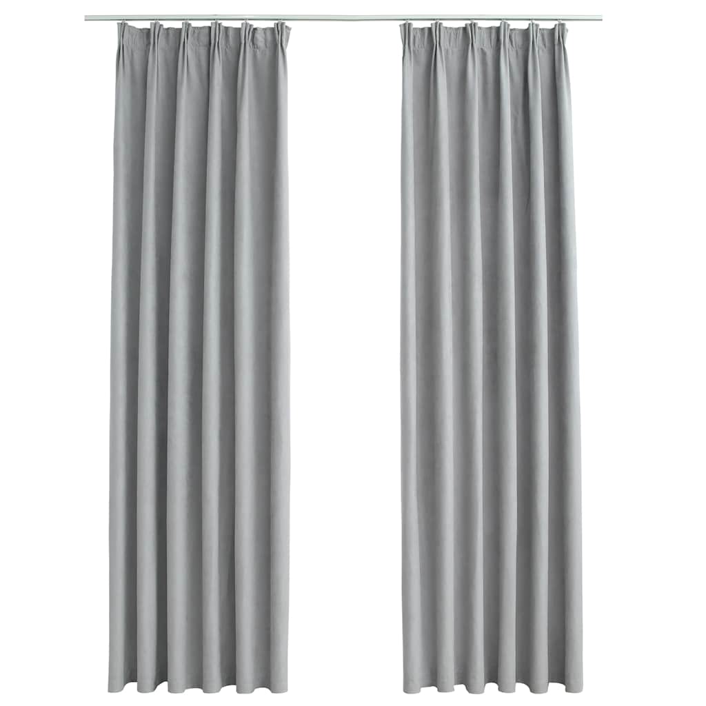 Rideaux occultants avec crochets 2 pcs Gris 140x245 cm Rideaux vidaXL
