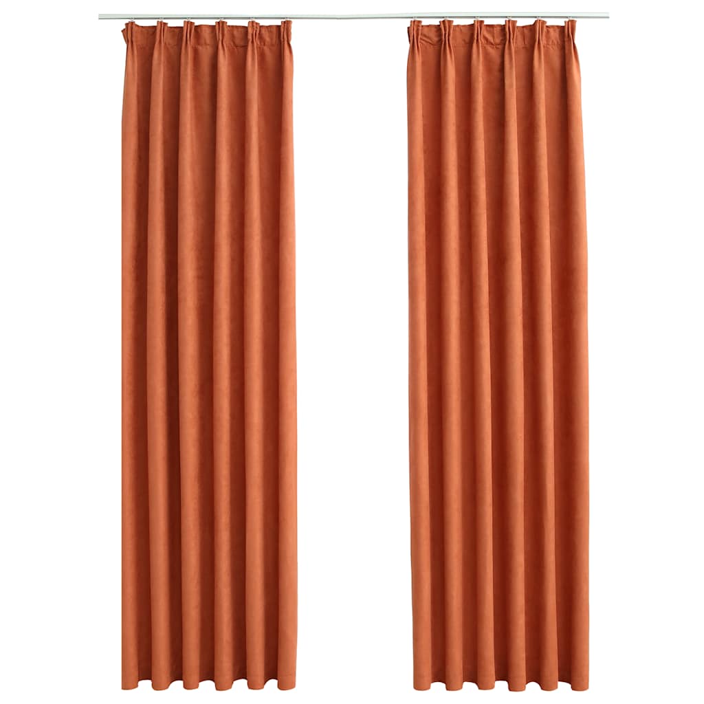 Rideaux occultants avec crochets 2 pcs Rouille 140x175 cm Rideaux vidaXL