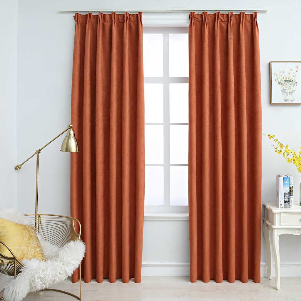Rideaux occultants avec crochets 2 pcs Rouille 140x245 cm Rideaux vidaXL
