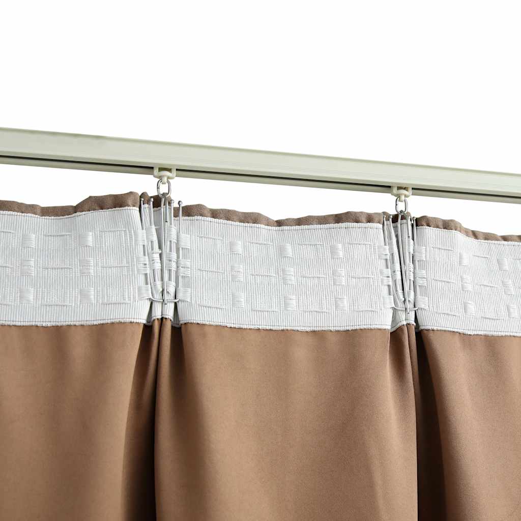 Rideaux occultants avec crochets 2 pcs Taupe 140x175 cm Rideaux vidaXL