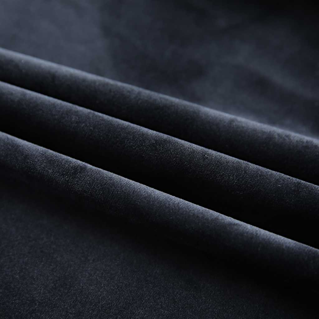 Rideaux occultants avec crochets 2 pcs Velours Noir 140x175 cm Rideaux vidaXL