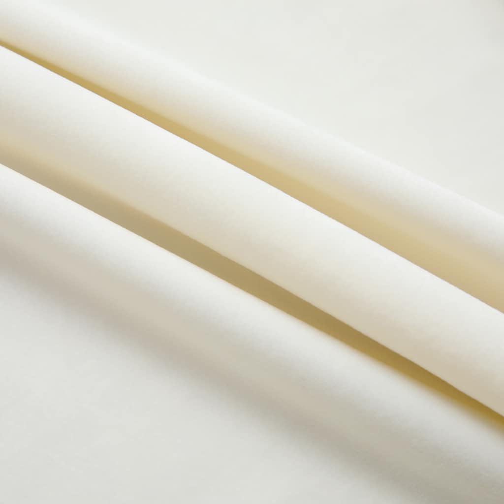Rideaux occultants avec crochets 2 pcs Velours Crème 140x245 cm Rideaux vidaXL