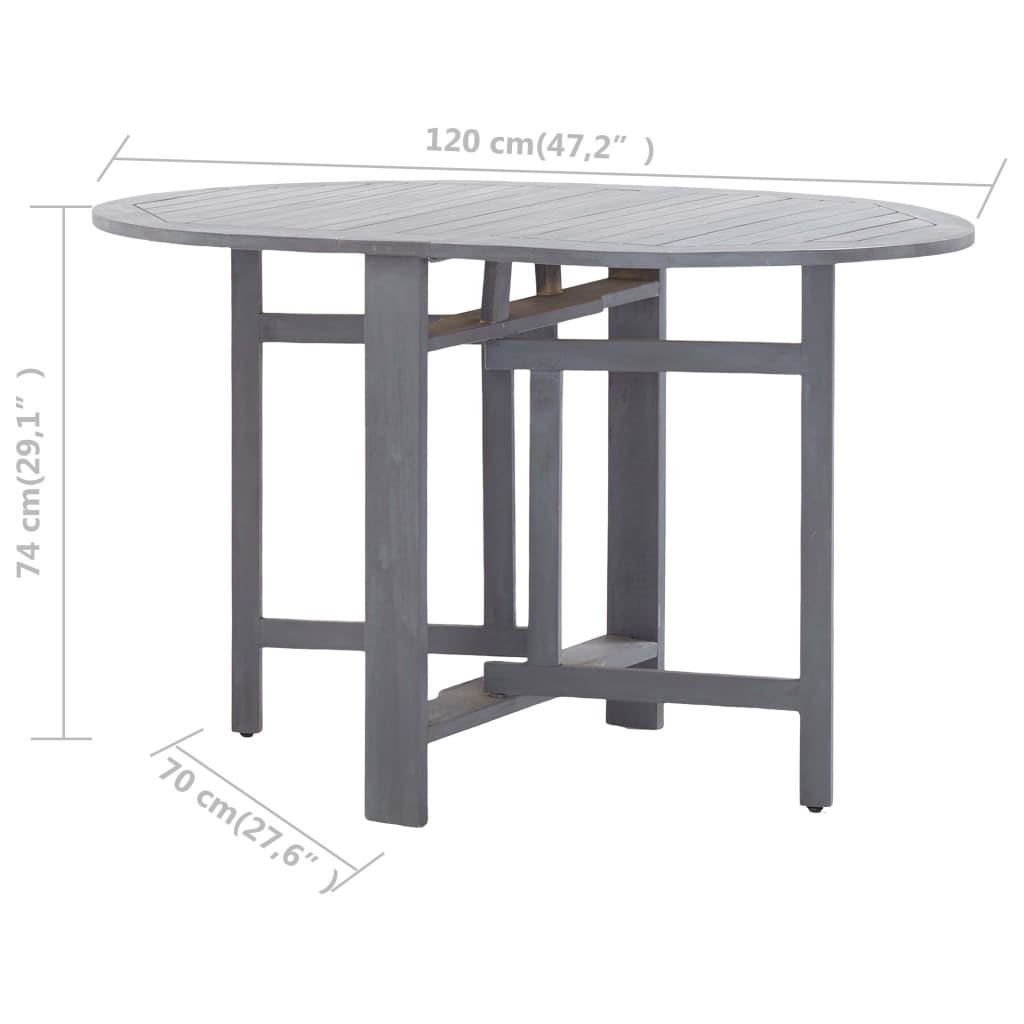 Table de jardin Gris 120x70x74 cm Bois d'acacia massif Tables de jardin vidaXL