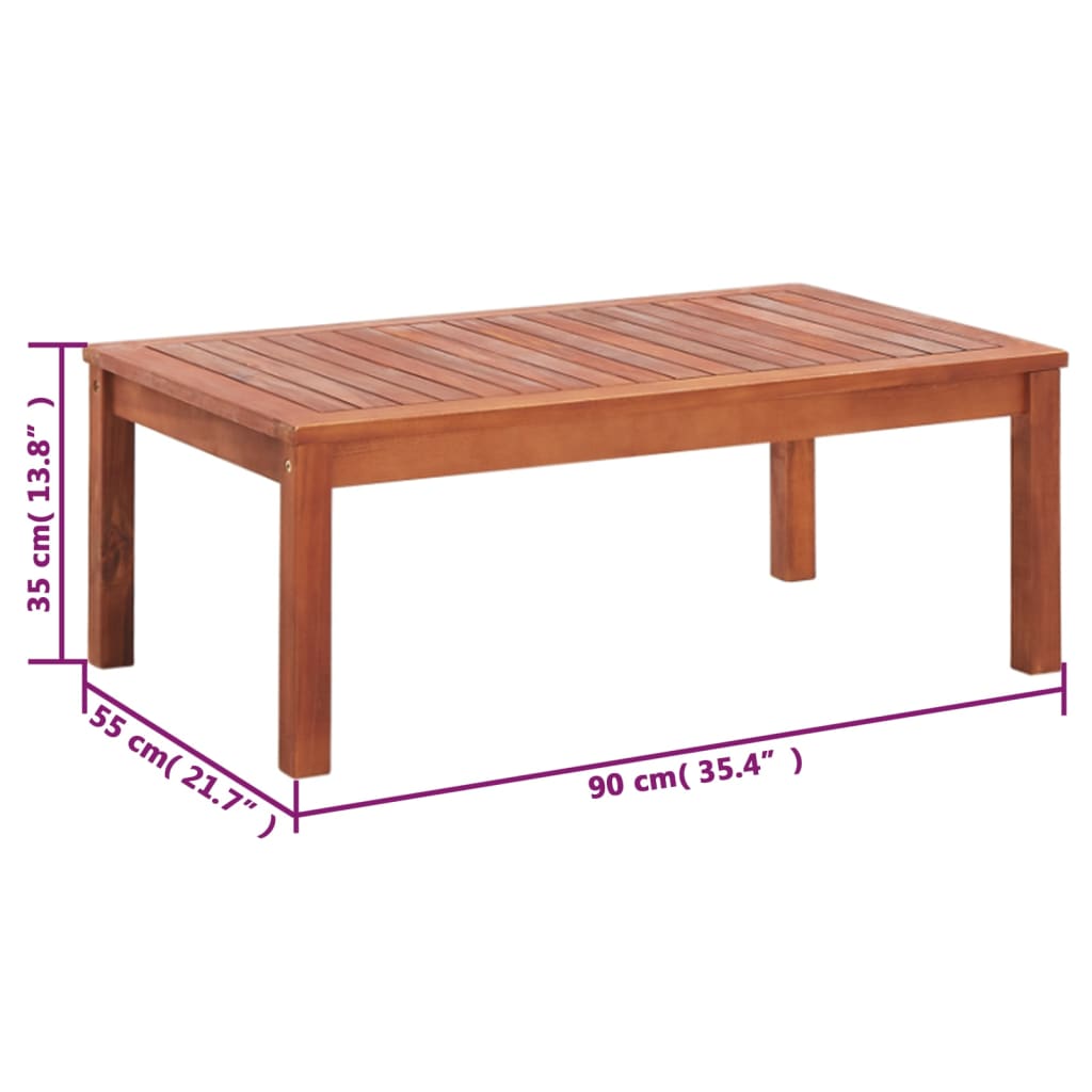 Salon de jardin 4 pcs Bois d'acacia solide Salons de jardin vidaXL