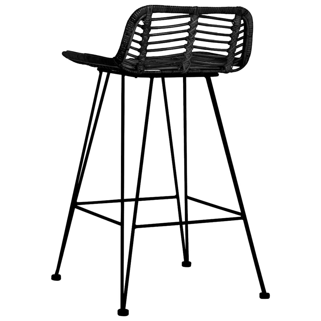 Chaises de bar lot de 2 noir Rotin - XIOS