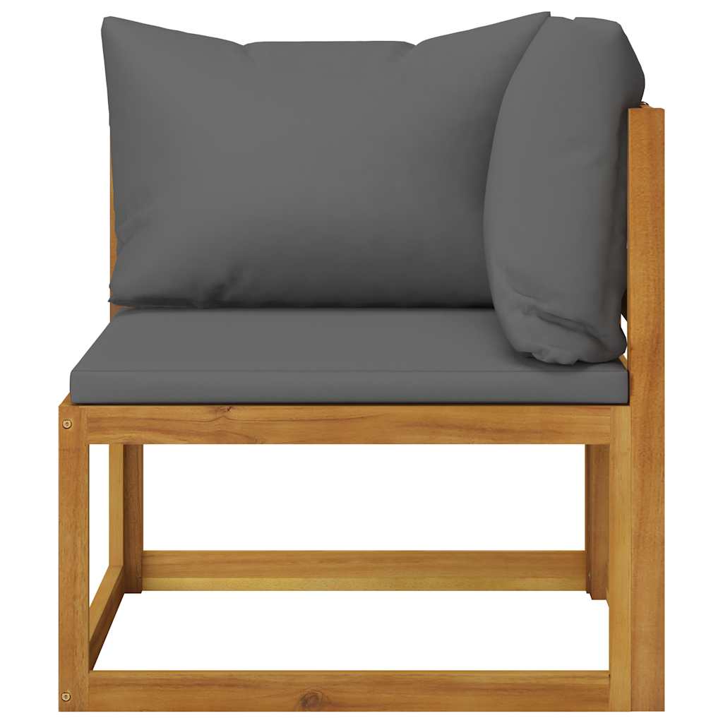 Salon de jardin 6 pcs avec coussins Bois d'acacia solide - XIOS