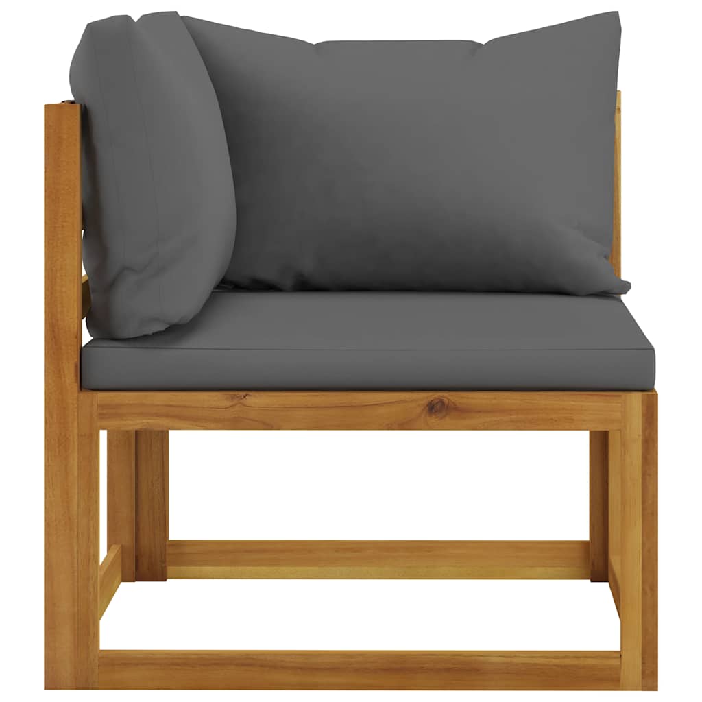 Salon de jardin 6 pcs avec coussins Bois d'acacia solide - XIOS