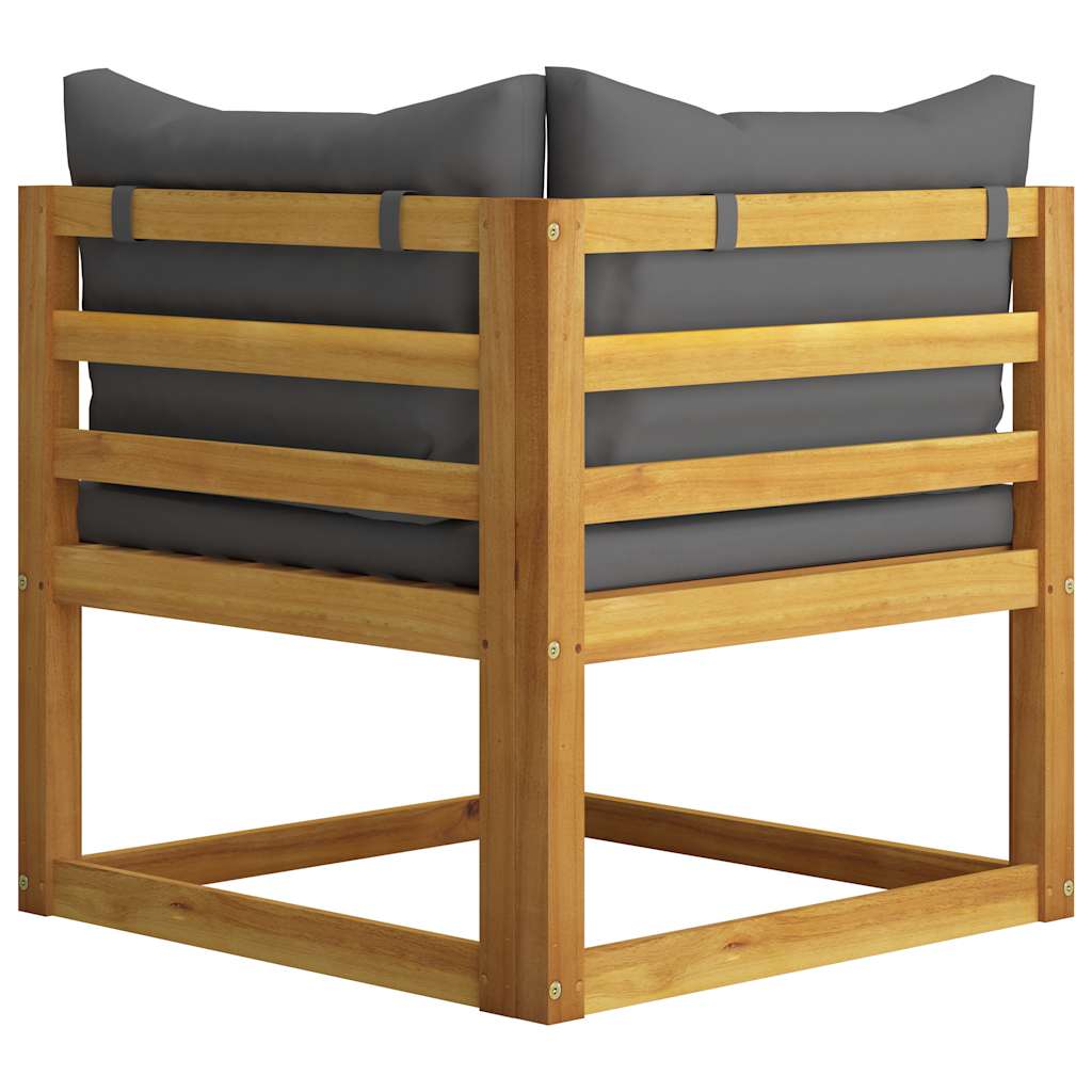 Salon de jardin 6 pcs avec coussins Bois d'acacia solide - XIOS