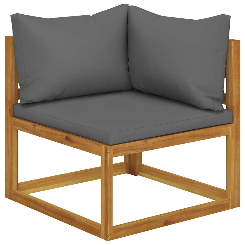 Salon de jardin 5 pcs avec coussins Bois d'acacia solide - XIOS